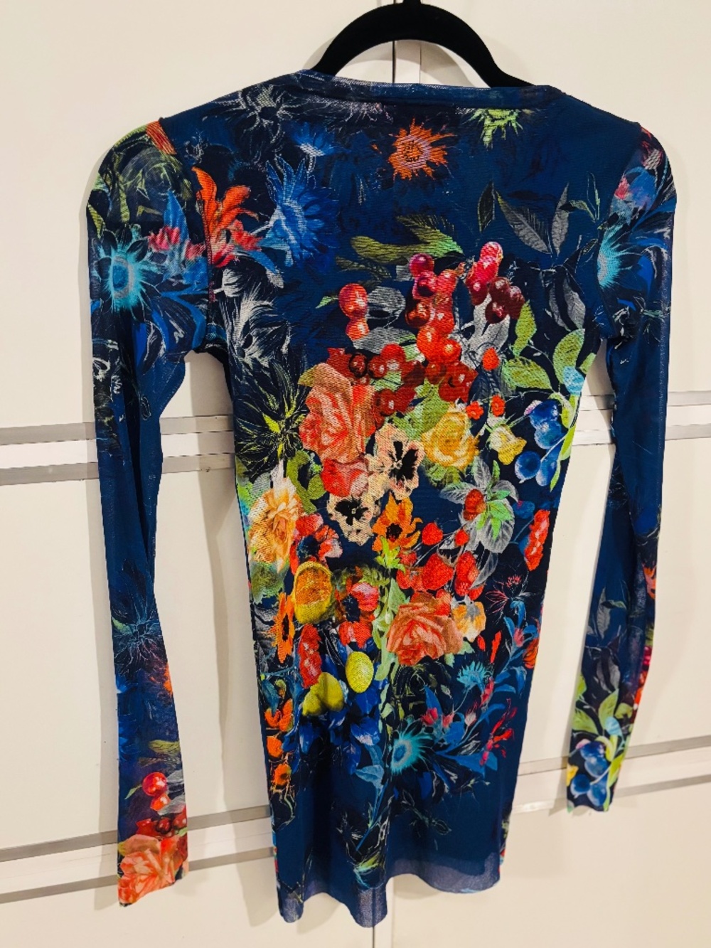 Fuzzi Mesh Top Royal Blue/Multi Embroidered Xsmall - Picture 3 of 7